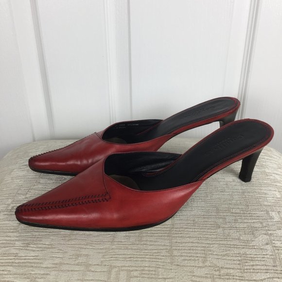 Cole Haan Shoes - Cole Haan Country 11 Red Leather Mule Slide